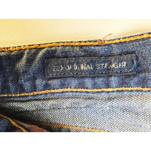 Lucky Brand Size 34x34 Mens 221 Original Straight Cotton Logo Blue Denim Jeans - Picture 10 of 13